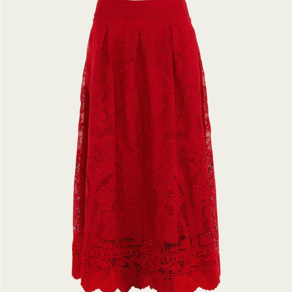 FARM Rio Red Lace Maxi Skirt - Picture 2 of 4